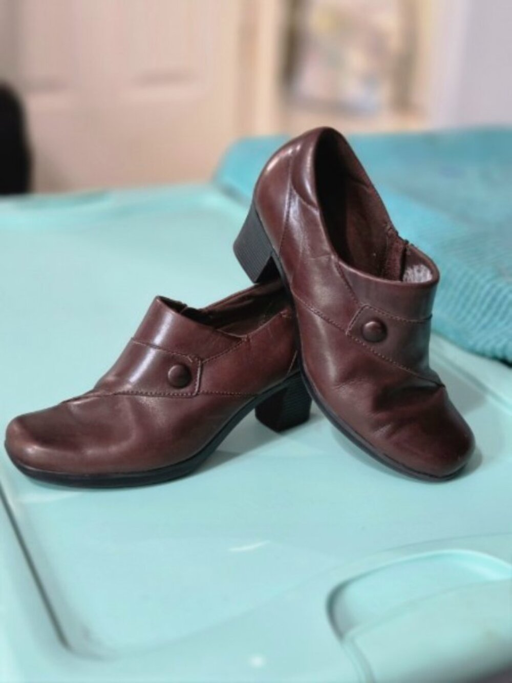 Vintage Clarks Bendables 39747 Brown Leather Ankle Boots - Women's 8.5M
